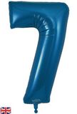 Oaktree 34inch Number 7 Metallic Navy Blue - Foil Balloons